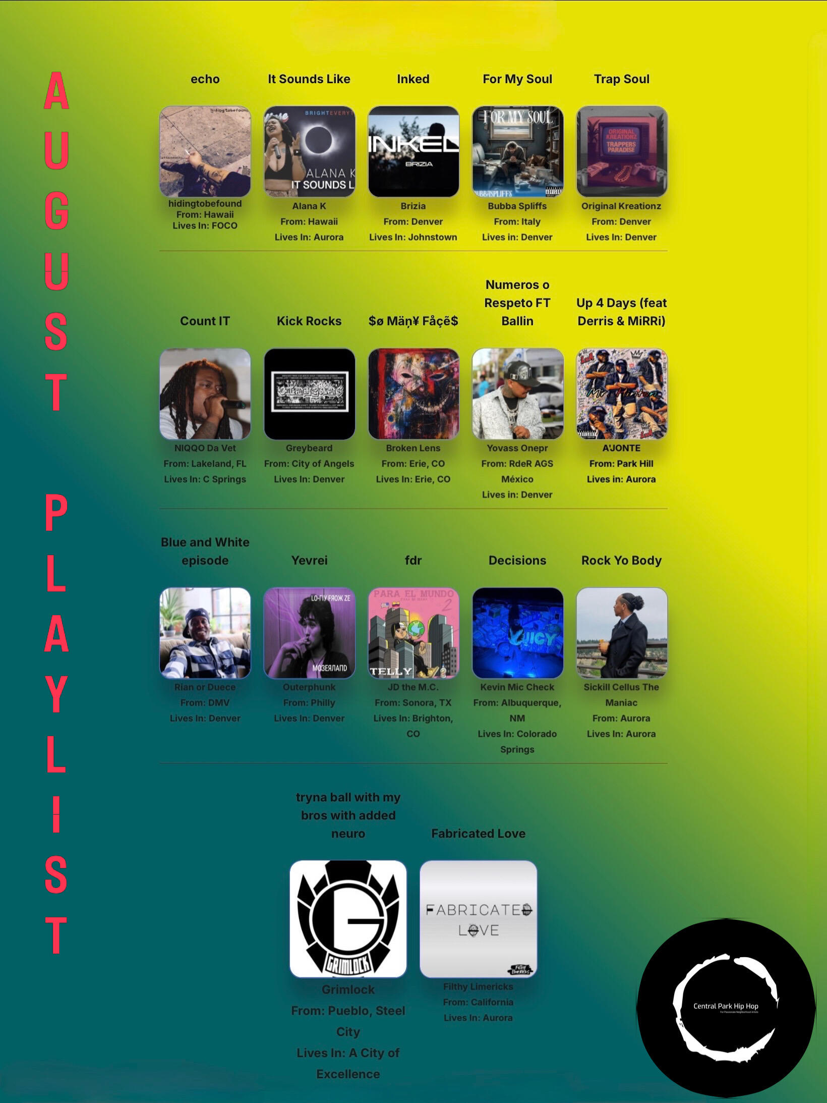 Aug 26 Playlist